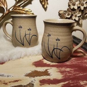 Vintage Soldati Coffee Mugs, Signed Concord Pottery